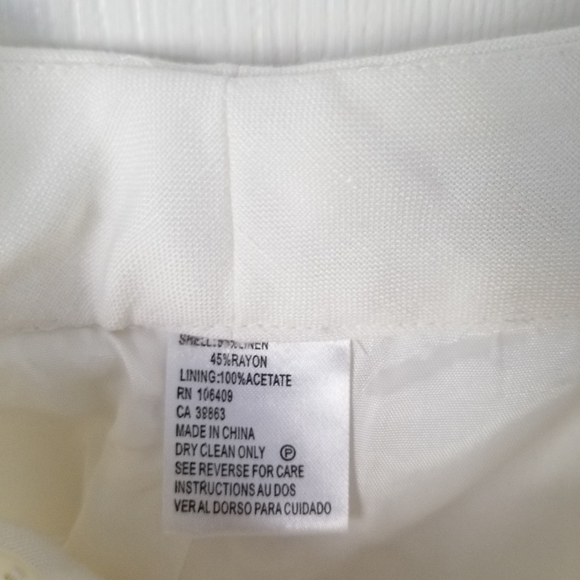 Tahari white linen sleeveless top and pants 6 NWT - Picture 5 of 5